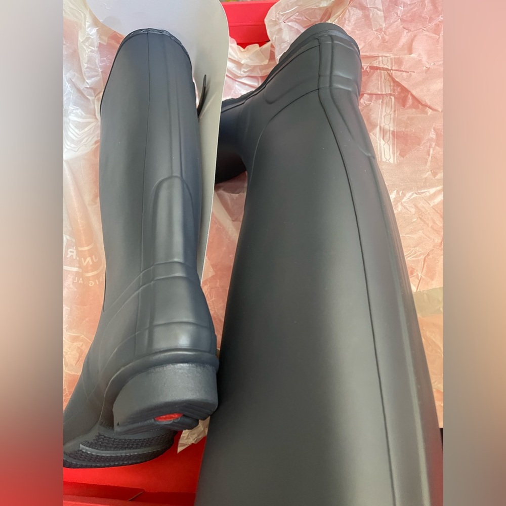 Hunter Navy Blue Tall Rainboots Brand New Size 5 - Picture 4 of 7